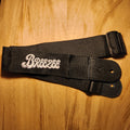 Breezee Embroidered Levi's Guitar Strap - Black w/ Silver Logo